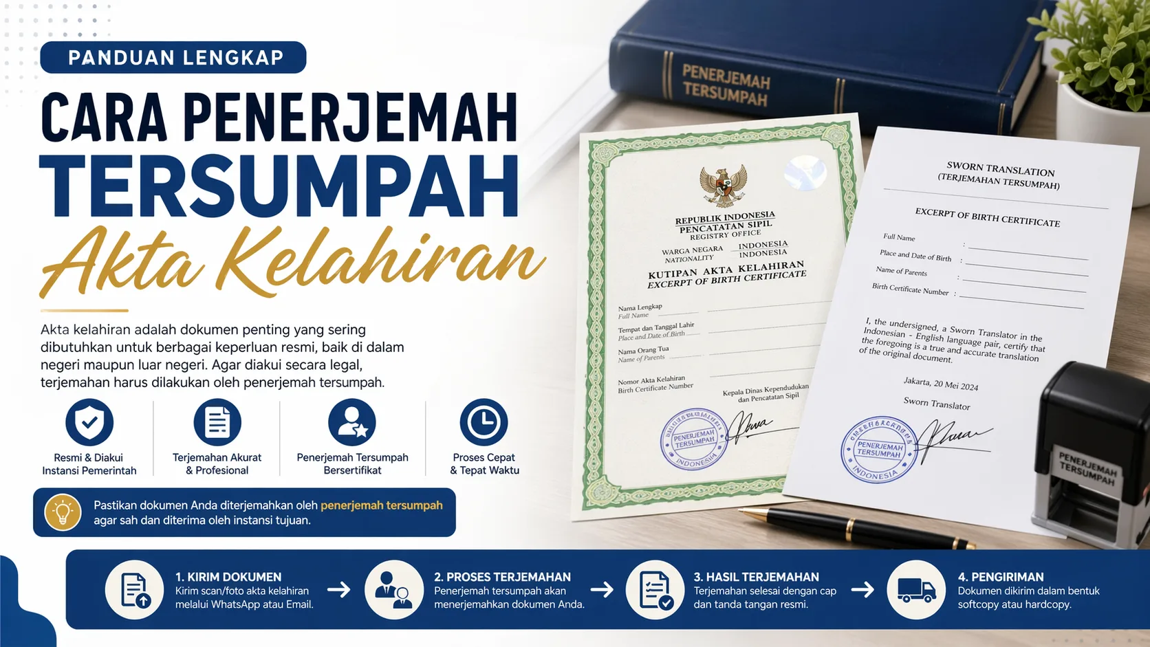 Cara Penerjemah Tersumpah Akta Kelahiran